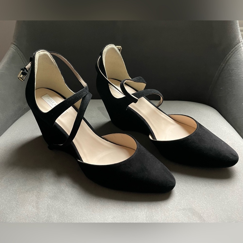 New In Box - Cole Haan Black Lacey Wedge Sz 8